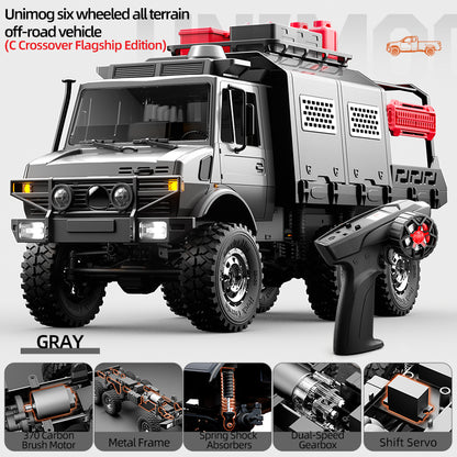 JJRC C8823C 1/18 Unimog 6x6 RC Rock Crawler Truck – 2.4GHz All-Terrain Off-Road Climbing Vehicle w/ 2-Speed Transmission & Waterproof ESC