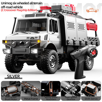JJRC C8823C 1/18 Unimog 6x6 RC Rock Crawler Truck – 2.4GHz All-Terrain Off-Road Climbing Vehicle w/ 2-Speed Transmission & Waterproof ESC