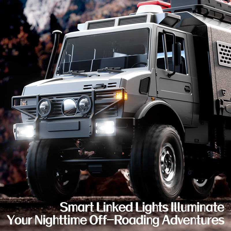 JJRC C8823C 1/18 Unimog 6x6 RC Rock Crawler Truck – 2.4GHz All-Terrain Off-Road Climbing Vehicle w/ 2-Speed Transmission & Waterproof ESC