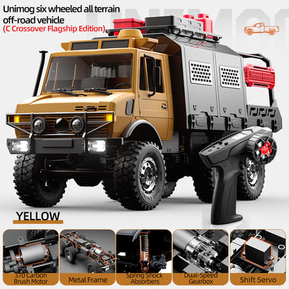 JJRC C8823C 1/18 Unimog 6x6 RC Rock Crawler Truck – 2.4GHz All-Terrain Off-Road Climbing Vehicle w/ 2-Speed Transmission & Waterproof ESC