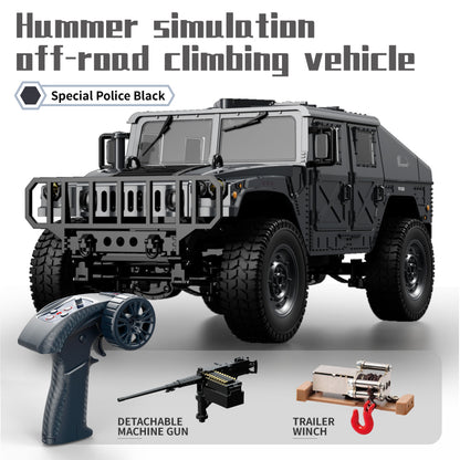 JJRC C8835 Hummer Military Jeep 1/12 Scale RC Crawler – Mounted Machine Gun / LED Lights / Winch Ready / 17g Servo