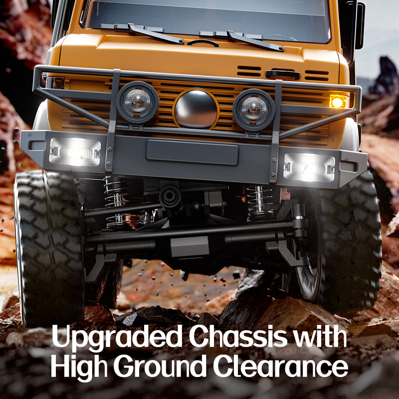 JJRC C8823C 1/18 Unimog 6x6 RC Rock Crawler Truck – 2.4GHz All-Terrain Off-Road Climbing Vehicle w/ 2-Speed Transmission & Waterproof ESC