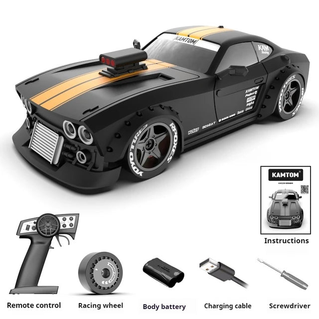 KAMTOM KM3299 1:32 Scale High-Speed 4WD RC Drift Car, 30 km/h with Gyro Stabilization and LED Lights