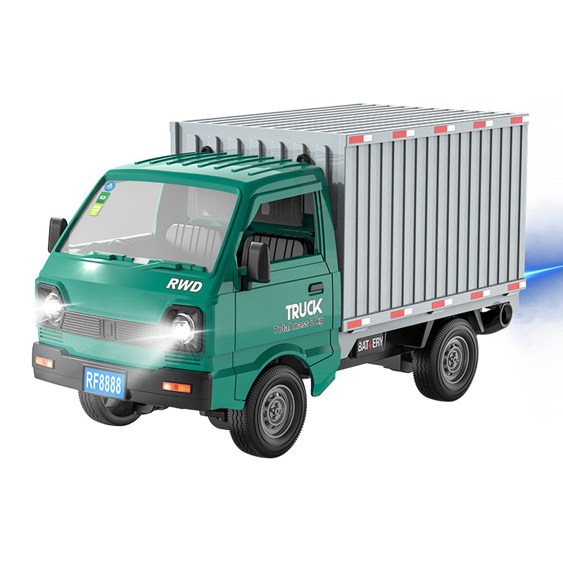 KFPLAN KF20 2.4G RWD 1:16 Scale RC Truck with Open Bed and Container Versions – Realistic Sound and LED Lights