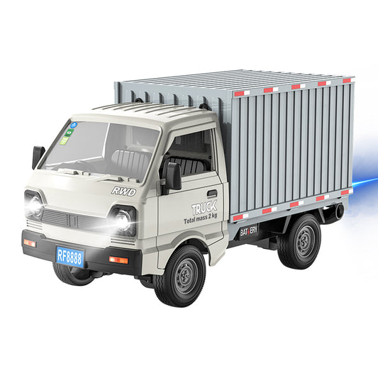 KFPLAN KF20 2.4G RWD 1:16 Scale RC Truck with Open Bed and Container Versions – Realistic Sound and LED Lights