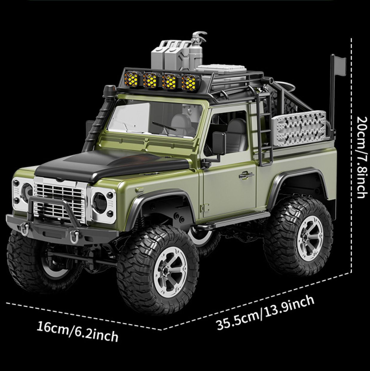 KFPlan KF90 1/12 Scale 4WD RC Rock Crawler Truck – Full Proportional Control Off-Road Climbing Car with LED Lights & 7.4V Battery