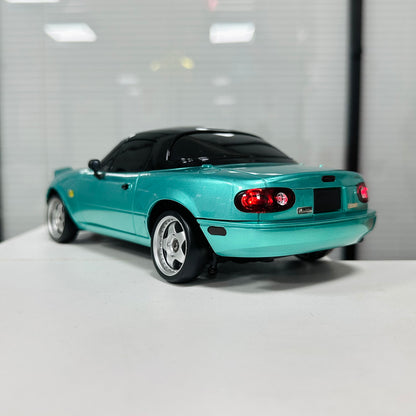 LDRC LD1804 Mazda MX-5 Miata NA 1/18 RC Drift Car w/ Gyro, LED Pop-Up Lights, RWD, 2.4GHz – Official Licensed