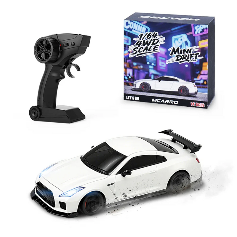 MCARRO MC061 1/64 Scale 4WD Mini RC Car RTR – White/Blue 2.4GHz Micro Racing Car