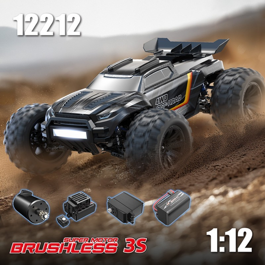MJX Hyper Go 12212 1/12 High-Speed Brushless RC Truck – 58KM/H, 3S LiPo, Full Metal RTR