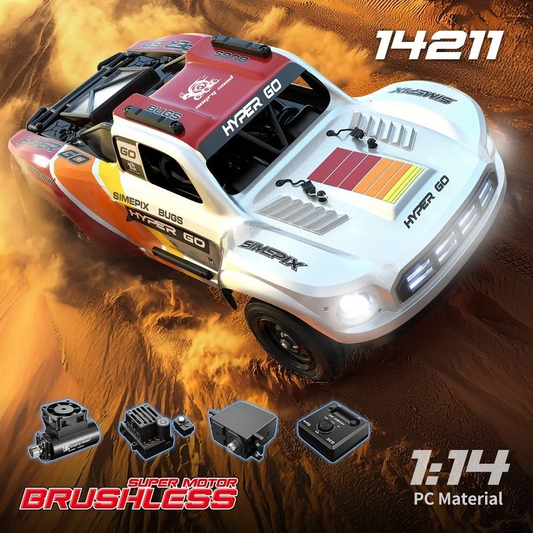 MJX Hyper Go 14211 1/14 Brushless RC Short Course Truck with Gyro – CNC Alloy, Metal Chassis, 70km/h, 3S Compatible