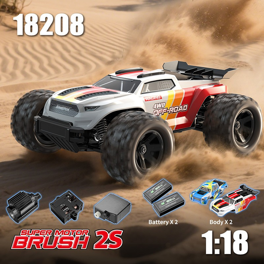 MJX Hyper Go 18208 1/18 Brushed RC Car – 30km/h High Speed Off-Road Truck with 2 Batteries