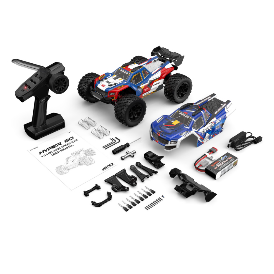 MJX Hyper Go 14212 1/14 Brushless 4WD RC Truck 56km/h RTR Big Wheel Off-Road Monster Truck (2 Bodies)