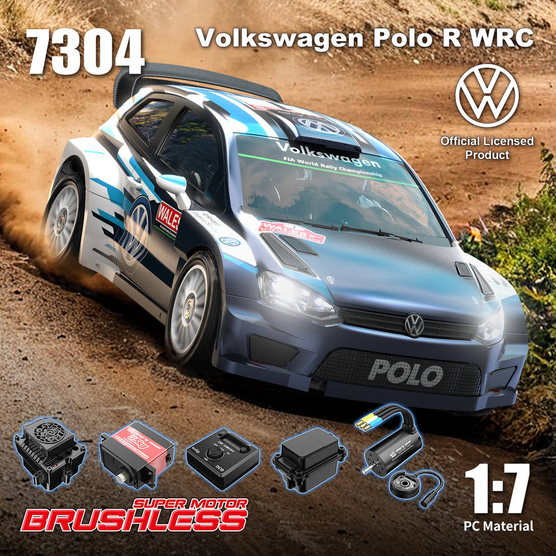 MJX 7304 1/7 Volkswagen WRC RC Rally Car – 60km/h 4S Brushless ...