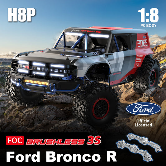 MJX Hyper Go H8P 1/8 Scale Ford Bronco R Baja 1000 – 4WD 2-Speed Brushless RC Crawler with Remote Diff Locks