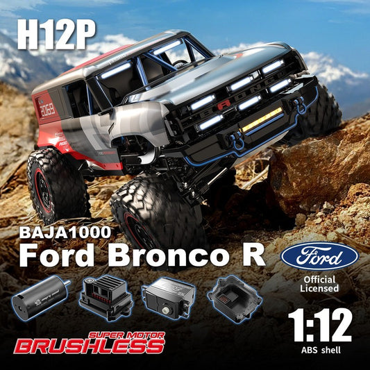 MJX Hyper Go H12P 1/12 Ford Bronco R RC Crawler – Brushless, Licensed Shell, Metal Gears, 40-Min Run Time
