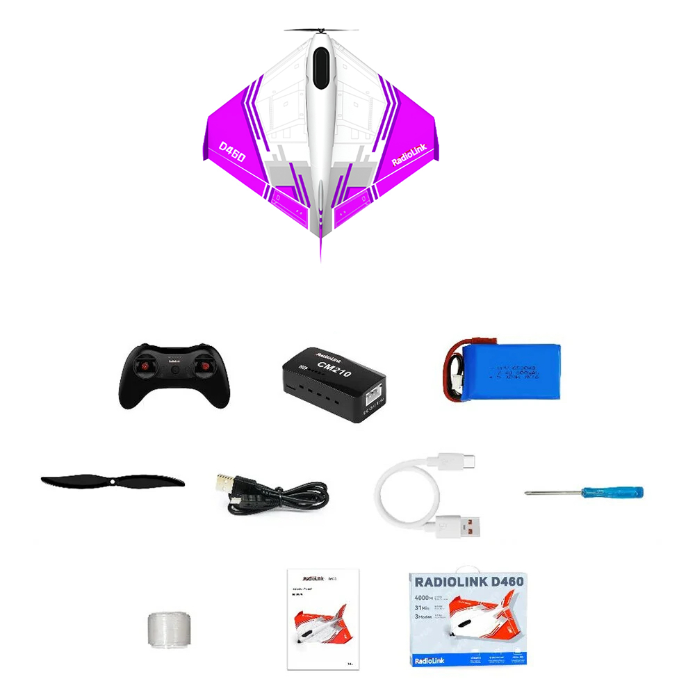 RadioLink Turbot D460 480mm Wingspan EPP RC Airplane - PNP/RTF with 1600KV Brushless Motor, 4KM Control Distance, and Gyroscope Assist