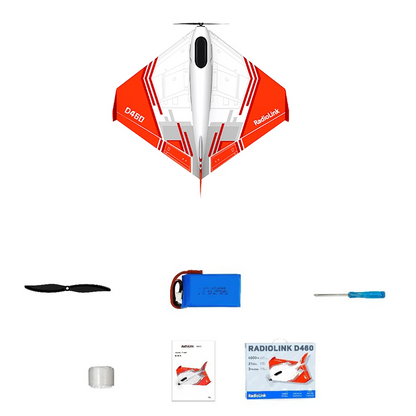 RadioLink Turbot D460 480mm Wingspan EPP RC Airplane - PNP/RTF with 1600KV Brushless Motor, 4KM Control Distance, and Gyroscope Assist