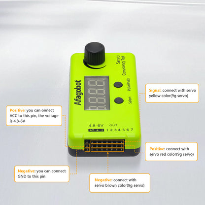 Afagobot 4-Channel RC Digital Servo Tester & ESC Consistency Checker – PPM Signal, Analog & Digital Servos (50Hz / 125Hz / 250Hz)