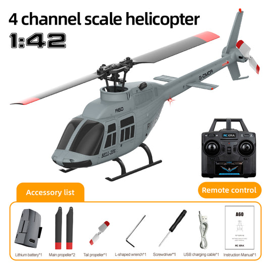 RC ERA A60 Bell 206 4CH Flybarless Helicopter with Optical Flow & Altitude Hold – 1/42 Scale Beginner RC Heli