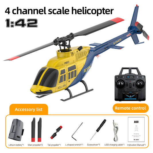 RC ERA A60 Bell 206 4CH Flybarless Helicopter with Optical Flow & Altitude Hold – 1/42 Scale Beginner RC Heli