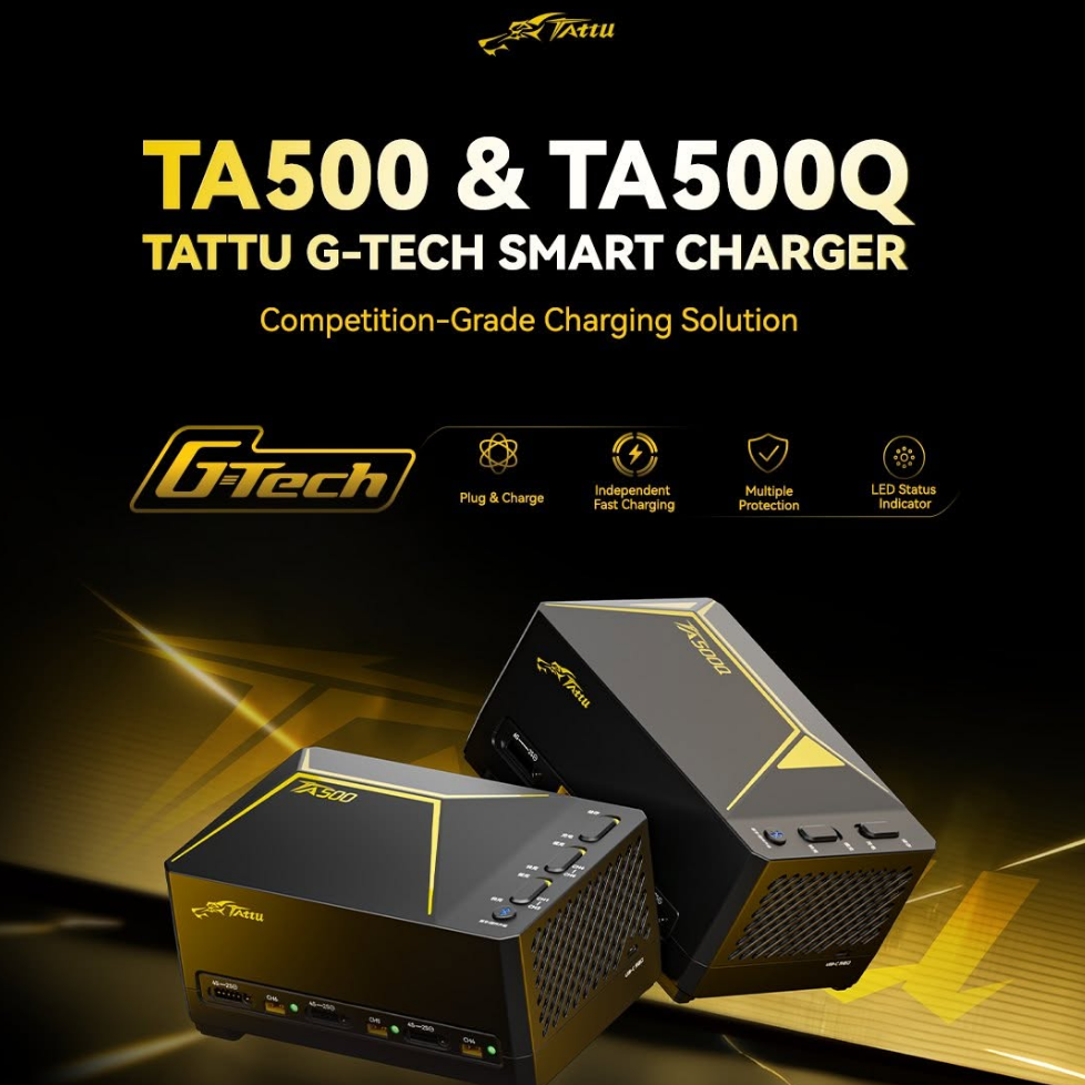 Tattu TA500 / TA500Q G-Tech 500W Smart Battery Charger for 2S–6S RC & Drone Soccer Batteries