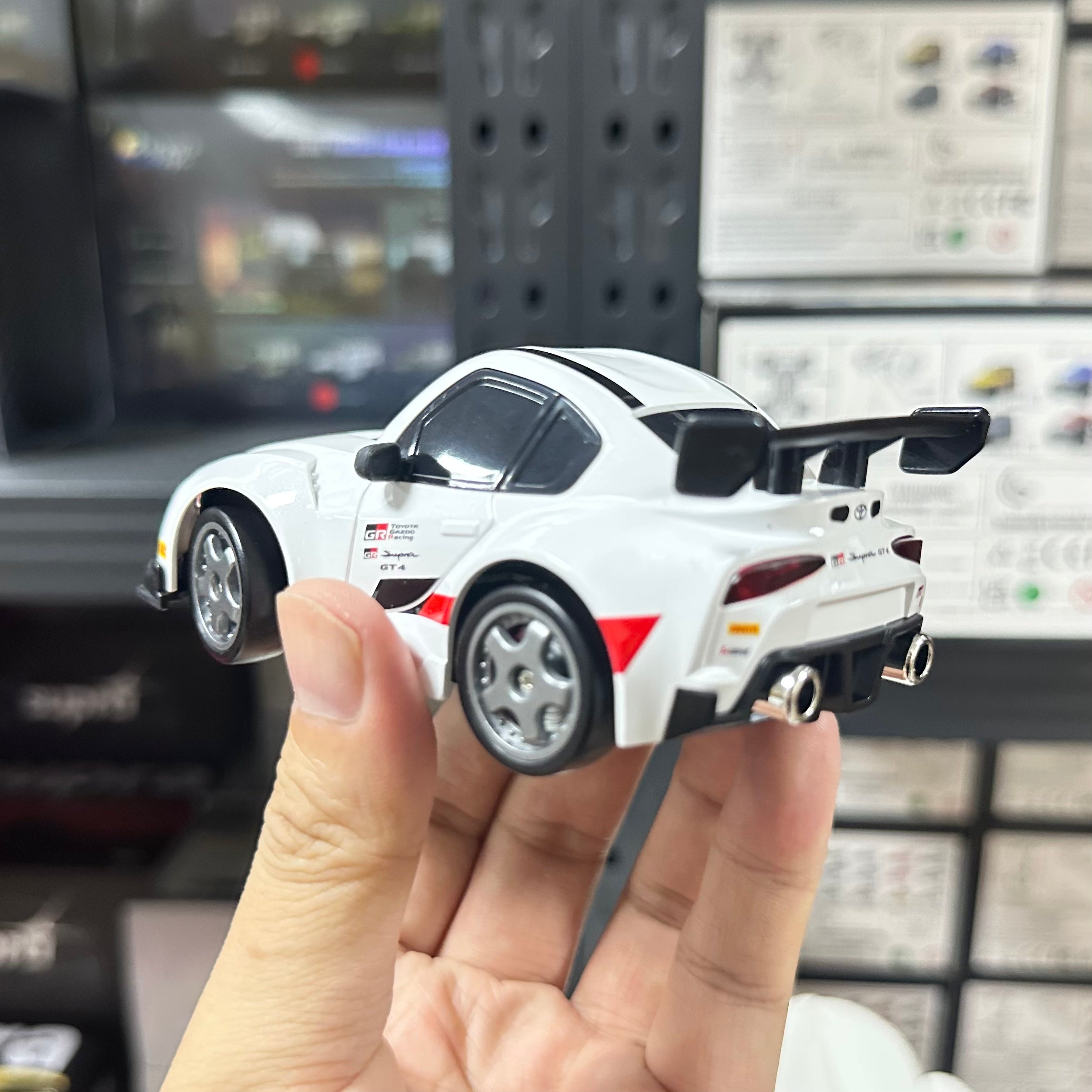 WHOOSH 1:43 Mini 4WD RC Drift Car – Toyota Supra GT4 / Mitsubishi