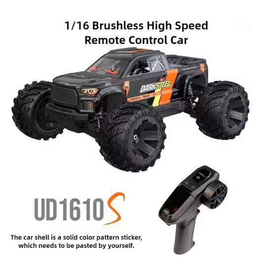 UDIRC UD1610S 1/16 Brushless RC Monster Truck – 4WD, 80KMH, DumboRC X5E Radio