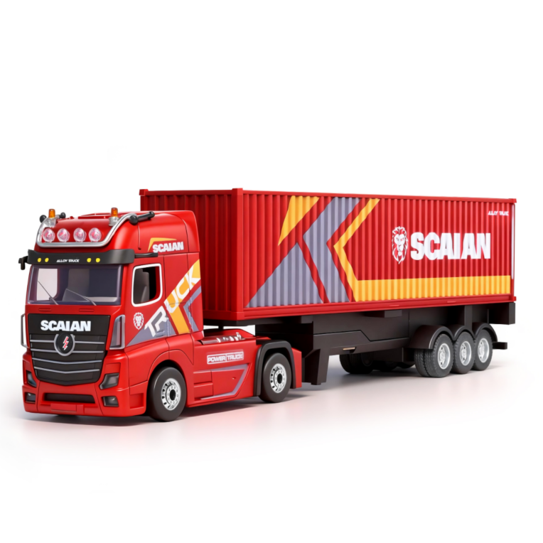 WLTOYS XK 6408 1/64 RC Container Truck – 4WD Full Proportional Remote Control Semi Truck & LED Lights