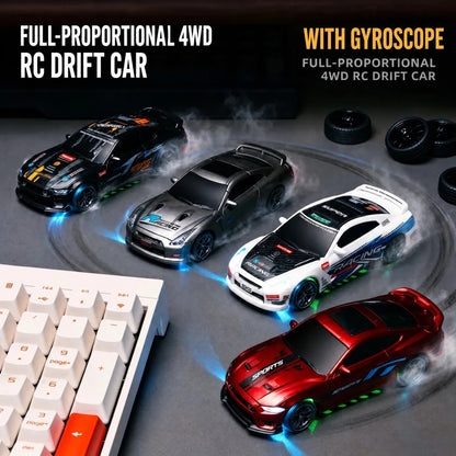 XZH PB079A/PB079B 1/43 4WD Mini RC Drift Car RTR with Gyro, LED Lights & Racing Tires