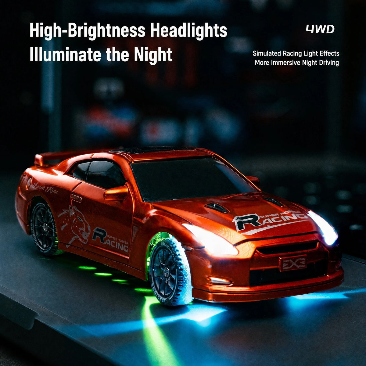 XZH PB079A/PB079B 1/43 4WD Mini RC Drift Car RTR with Gyro, LED Lights & Racing Tires