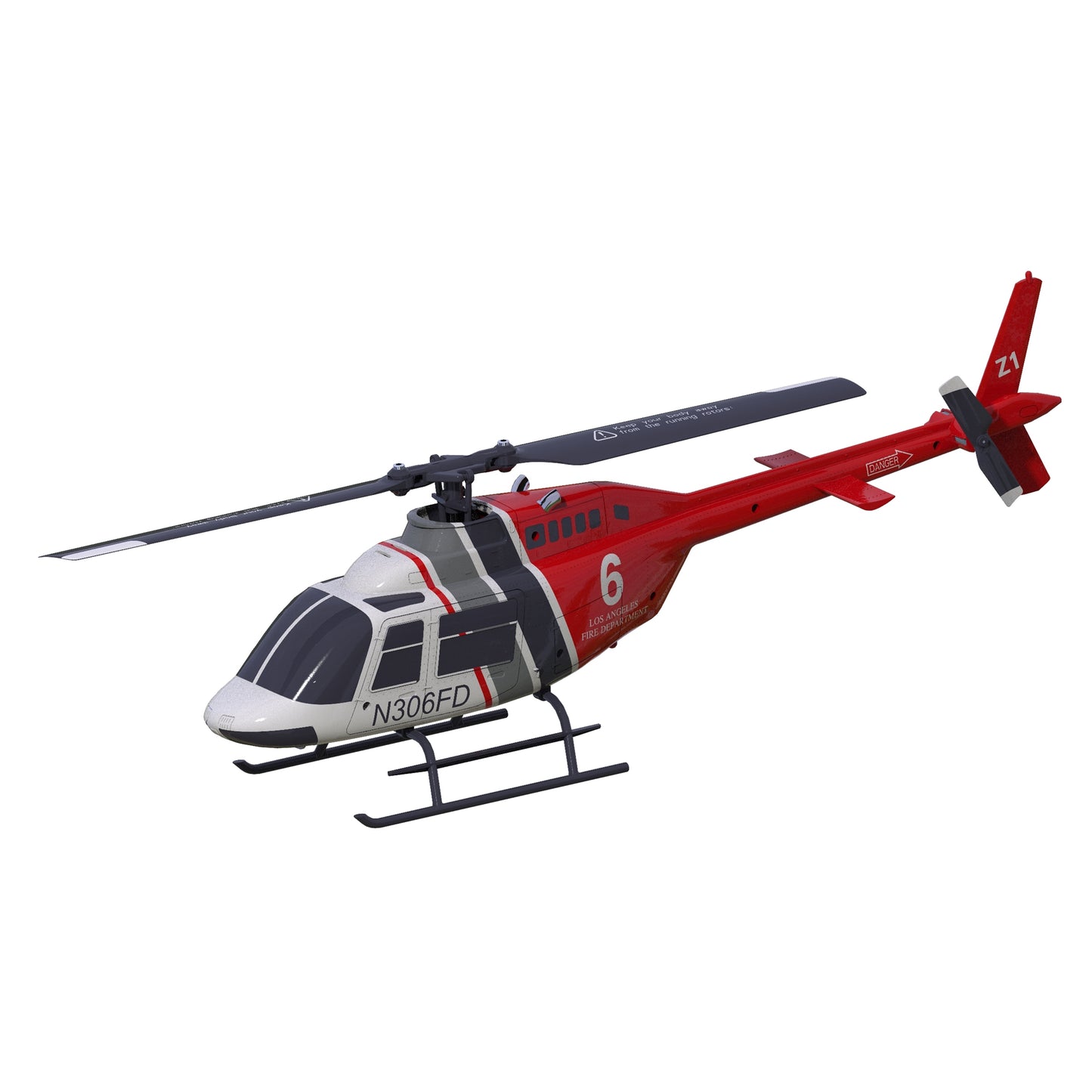 Z1 Bell 206 1/35 Scale Four-Channel RC Helicopter - Single-Rotor, Optical Flow Positioning, 2.4G Remote Control